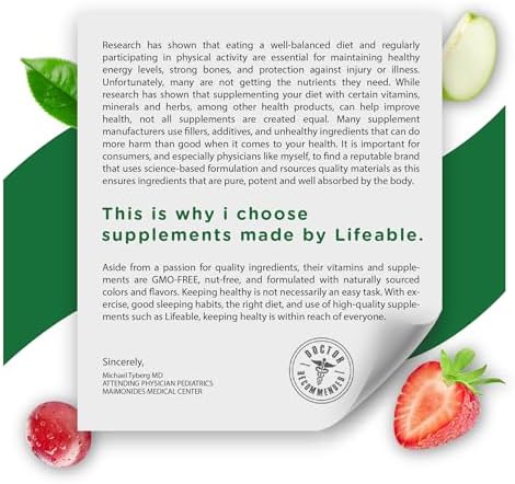 Multivitaminas y Multiminerales Lifeable con Hierro Masticables para Niños – Vegetarianas y Sin Gluten – Sabor Natural – 150 Unidades - imagen 5