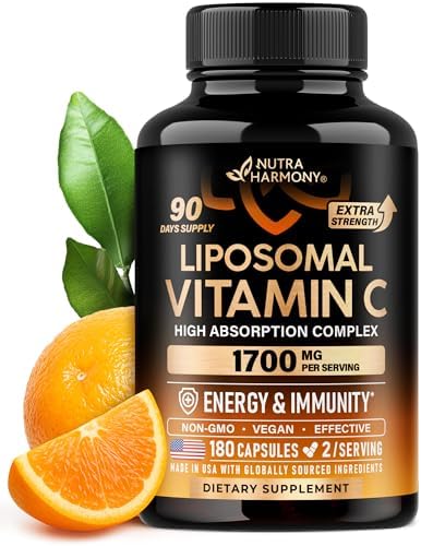 Vitamina C Liposomal 1700 mg - Complejo Soluble en Grasas de Alta Absorción - Antioxidante, Energía y Soporte Inmunológico - Suplemento de Vitamina C - imagen 1