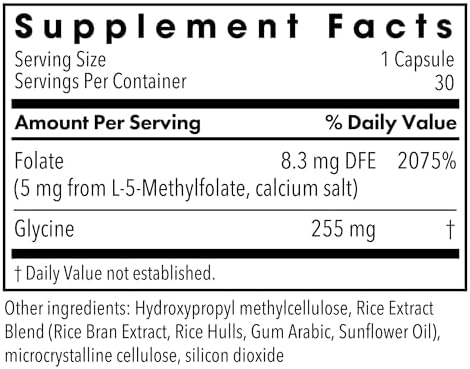 L-Metilfolato MethylPro 5 mg - Suplemento de Folato Metilado para Hombres y Mujeres, Vitamina B9 (5-MTHF) para Salud Cerebral - 30 Cápsulas - imagen 2