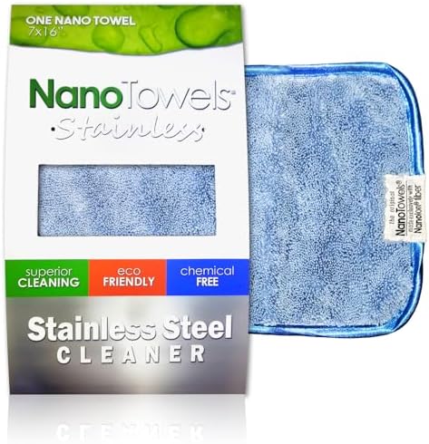 Limpiador de Acero Inoxidable Nano Towels | Paño Reutilizable Sin Químicos | Seguro para Niños y Mascotas | Azul 7x16 (1 unidad) - imagen 1