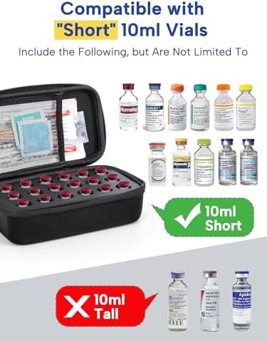 Funda para Refrigerador YOUSHARES para Viales de Insulina - Organizador de 10ml con 18 Slots para Botellas de Insulina U-100 - imagen 2