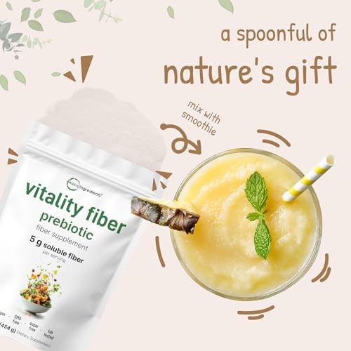 Micro Ingredients Polvo de Fibra Prebiótica Vitality, 1lb | Mezcla Fácil para la Salud Digestiva y del Intestino | Suplemento de Fibra Soluble para - imagen 6