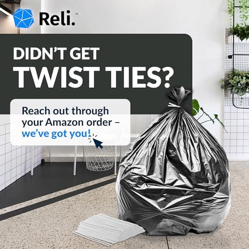 Bolsas de Basura Reli de 45 Galones Resistentes (Paquete de 25) | Negras | Con Cintas de Torcer | Extra Fuertes y a Prueba de Fugas | Ideales para - imagen 8