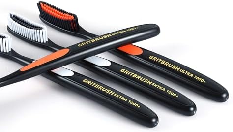 Cepillos de Dientes Firmes JoyMax Products GRITBRUSH para Adultos, Dureza Alta y Extra Alta, Set Manual de Limpieza Profunda, Paquete de 4 - imagen 4