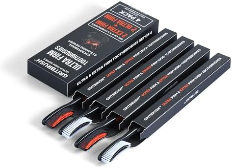Cepillos de Dientes Firmes JoyMax Products GRITBRUSH para Adultos, Dureza Alta y Extra Alta, Set Manual de Limpieza Profunda, Paquete de 4 - imagen 5