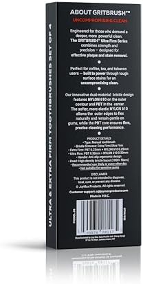 Cepillos de Dientes Firmes JoyMax Products GRITBRUSH para Adultos, Dureza Alta y Extra Alta, Set Manual de Limpieza Profunda, Paquete de 4 - imagen 6