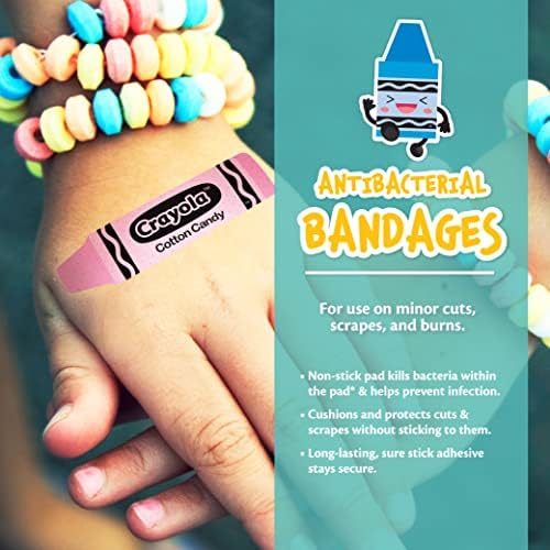 Curitas en Forma de Crayola para Niños, 100 Pzas | Ideales para Cumpleaños, Fiestas, Regalos Sorpresa y Más | Curitas Adhesivas para Cortes, Raspones - imagen 2