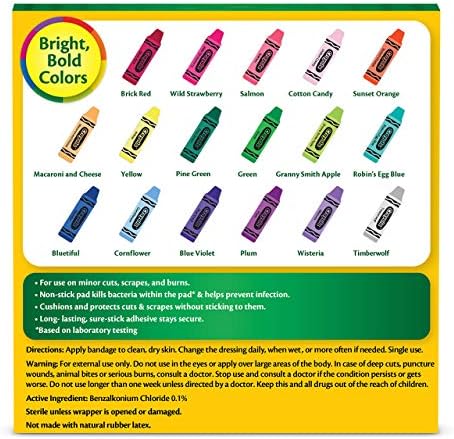 Curitas en Forma de Crayola para Niños, 100 Pzas | Ideales para Cumpleaños, Fiestas, Regalos Sorpresa y Más | Curitas Adhesivas para Cortes, Raspones - imagen 7