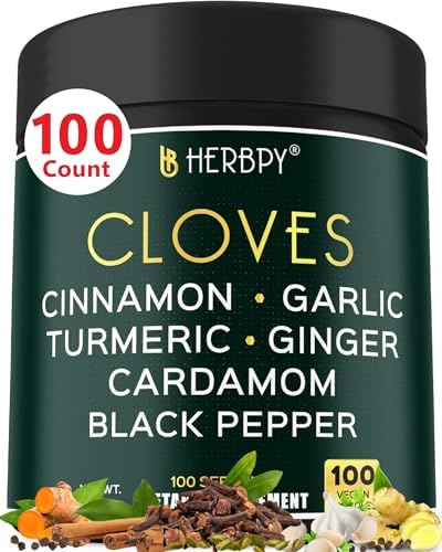 Suplemento de Clavo Herbpy 7 en 1 500mg Rico en Vitaminas y Minerales para Digestión, Inmunidad y Salud Cardiaca con Canela, Cúrcuma, Jengibre, - imagen 1