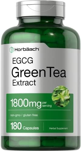 Horbäach Extracto de Té Verde EGCG en Cápsulas | 180 Cápsulas | Máxima Potencia | Suplemento Sin OGM y Libre de Gluten - imagen 1