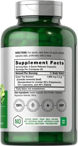 Horbäach Extracto de Té Verde EGCG en Cápsulas | 180 Cápsulas | Máxima Potencia | Suplemento Sin OGM y Libre de Gluten - imagen 2