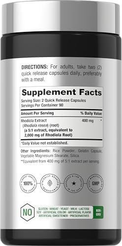 Cápsulas de Rhodiola Rosea Horbäach | 180 piezas | Suplemento libre de OGM y gluten - imagen 2