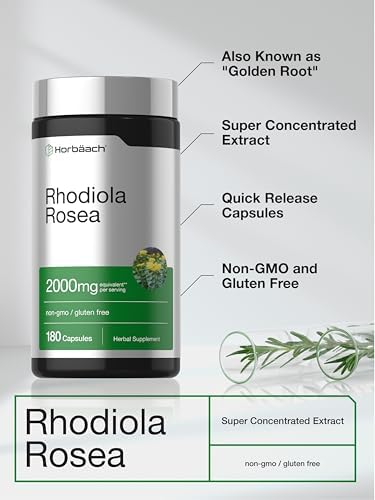 Cápsulas de Rhodiola Rosea Horbäach | 180 piezas | Suplemento libre de OGM y gluten - imagen 4