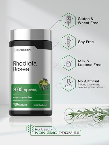 Cápsulas de Rhodiola Rosea Horbäach | 180 piezas | Suplemento libre de OGM y gluten - imagen 5