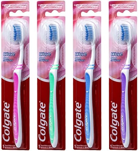 Cepillo de Dientes Colgate Wave Gum Comfort, Cabezal Compacto Ultra Suave, Colores Variados, Paquete de 4 - imagen 1