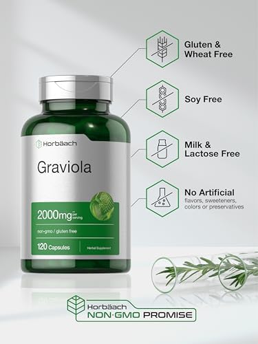 Cápsulas de Graviola Horbäach | 120 Piezas | Soursop (Annona Muricata) | Sin OGM y Sin Gluten - imagen 5