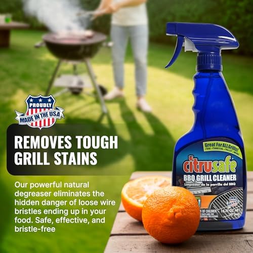 Limpiador en Spray Citrusafe para Parrilla BBQ 16 OZ – Limpiador Pesado Seguro para Comida Quemada y Grasa – Desengrasa y Limpia Rejillas, Parrillas, - imagen 6