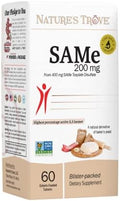 Suplemento Diario SAM-e 200mg - Vegano, Kosher, No OGM, Sin Soja, Sin Gluten - 60 Tabletas Recubiertas - Empaque en Blíster Frío - de Nature’s Trove - imagen 1