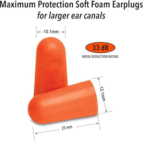 Tapones para oídos Mack's de máxima protección de espuma suave – 40 pares, 33 dB NRR más alto – Cómodos para dormir, ronquidos, conciertos, - imagen 2