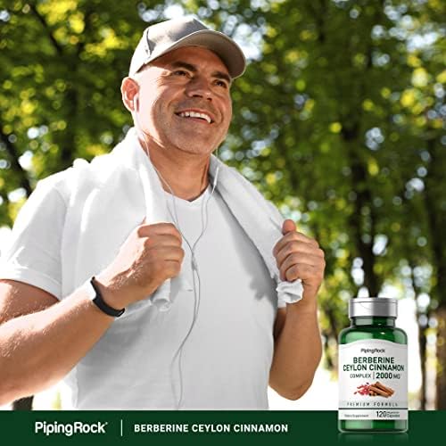 Complejo de Berberina HCI con Canela de Ceilán Piping Rock | 120 Cápsulas | Suplemento de Extracto Herbal | Vegetariano, Sin OGM y Libre de Gluten - imagen 5