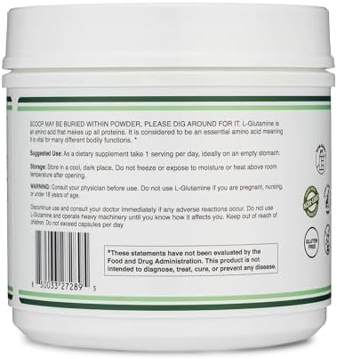 Polvo de L-Glutamina 1.1 lbs (100 porciones de 5 gramos cada una - Prueba de terceros) Sin sabor, Keto, Apto para veganos (con cuchara) para - imagen 4