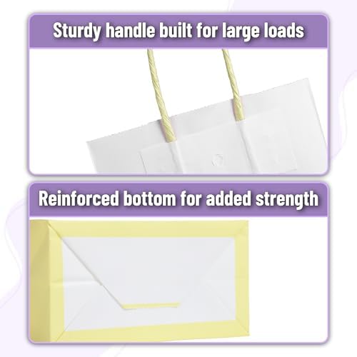 Bolsas de Papel con Asas Mr. Pen, Paquete de 32, 21 x 15 x 8 cm, Bolsas Pastel para Regalos, Bodas, Baby Showers, Cumpleaños y Más - imagen 4