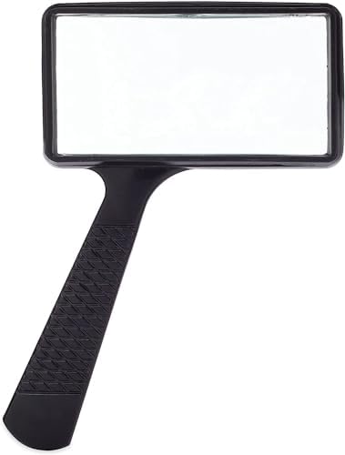 Lupa de Mano Rectangular Jumbo (3X de Aumento) – Lente de Vidrio Resistente a Rayones - Amplia Área de Visión Horizontal - imagen 1