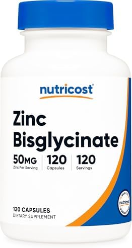 Nutricost Zinc Bisglicinato (50mg) 120 Cápsulas Veganas - Suplemento Libre de GMO y Gluten - imagen 1