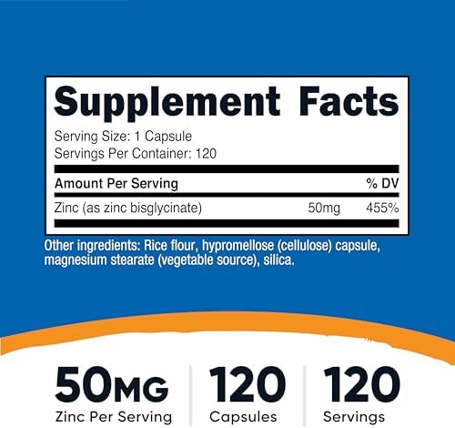 Nutricost Zinc Bisglicinato (50mg) 120 Cápsulas Veganas - Suplemento Libre de GMO y Gluten - imagen 2