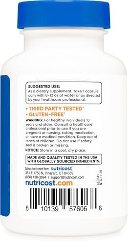 Nutricost Zinc Bisglicinato (50mg) 120 Cápsulas Veganas - Suplemento Libre de GMO y Gluten - imagen 4