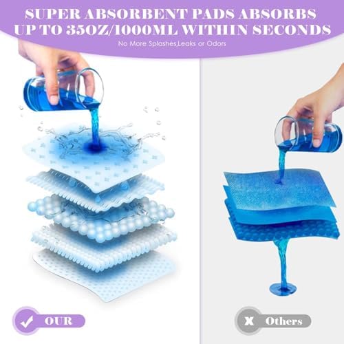 Forros para Comoda Elzrghs con Almohadillas Absorbentes, 50 Forros Aromatizados Lavanda y 50 Almohadillas, Color Blanco - imagen 3