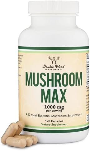 Suplemento de Complejo de Hongos Double Wood Supplements - 1,000mg - 10 Hongos Esenciales (Melena de León, Reishi, Cordyceps y Más), 120 Cápsulas - imagen 1