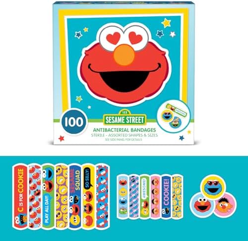 Curitas de Sesame Street para Niños, 100 Piezas | Perfectas para Cumpleaños, Fiestas, Regalos, o como Relleno de Calcetas | Curitas Adhesivas para - imagen 1