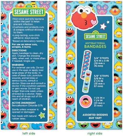 Curitas de Sesame Street para Niños, 100 Piezas | Perfectas para Cumpleaños, Fiestas, Regalos, o como Relleno de Calcetas | Curitas Adhesivas para - imagen 8