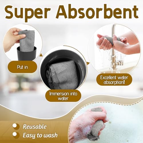 Rollo de 75 Paños de Microfibra OJYUDD, Toallas Reutilizables Desgarrables, Trapos Lavables Ultra Absorbentes para Casa, Auto, Vidrio, Garaje, Cocina - imagen 4