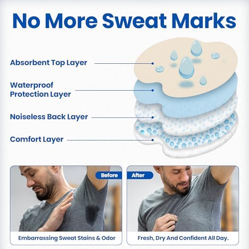 Protectores desechables para sudor en axilas para hombres y mujeres – Almohadillas para combatir el sudor y recuperar tu confianza, diseñadas para - imagen 3