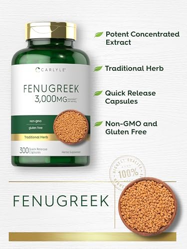 Cápsulas de Fenogreco Carlyle | 300 Unidades | Extracto de Semilla de Fenogreco | Suplemento Sin OGM y Sin Gluten - imagen 4