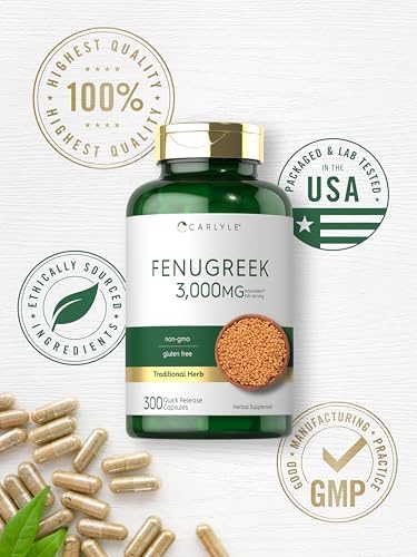 Cápsulas de Fenogreco Carlyle | 300 Unidades | Extracto de Semilla de Fenogreco | Suplemento Sin OGM y Sin Gluten - imagen 6
