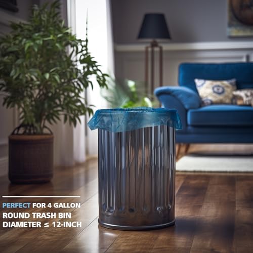 Bolsas de Basura Pequeñas AYOTEE 4-6 Galones, Biodegradables y Sin Fragancia, 100 Piezas, Azul, para Baño y Compostaje - imagen 5