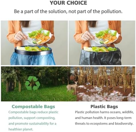 Bolsas de Basura Pequeñas AYOTEE 4-6 Galones, Biodegradables y Sin Fragancia, 100 Piezas, Azul, para Baño y Compostaje - imagen 7
