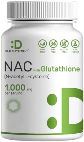 Suplemento NAC DEAL (N-Acetil Cisteína) 1,000mg por porción con Glutatión Reducido, 240 Cápsulas – Soporte Antioxidante para Salud Inmunológica, - imagen 1