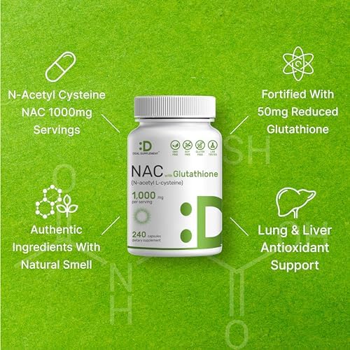 Suplemento NAC DEAL (N-Acetil Cisteína) 1,000mg por porción con Glutatión Reducido, 240 Cápsulas – Soporte Antioxidante para Salud Inmunológica, - imagen 3