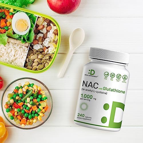 Suplemento NAC DEAL (N-Acetil Cisteína) 1,000mg por porción con Glutatión Reducido, 240 Cápsulas – Soporte Antioxidante para Salud Inmunológica, - imagen 5