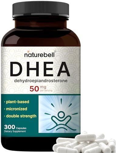 NatureBell DHEA 50mg para Hombres y Mujeres, 300 Cápsulas | Micronizado para Mejor Absorción | Fuente Vegetal | Apoya Energía, Metabolismo y - imagen 1