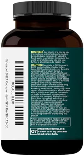 NatureBell DHEA 50mg para Hombres y Mujeres, 300 Cápsulas | Micronizado para Mejor Absorción | Fuente Vegetal | Apoya Energía, Metabolismo y - imagen 8