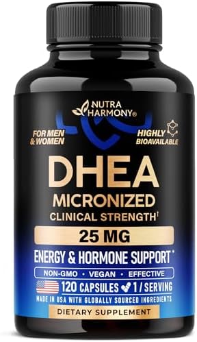 Suplemento DHEA 25mg Micronizado para Hombres y Mujeres - Apoyo a la Salud, Equilibrio Hormonal y Energía - 120 Cápsulas Veganas y NO GMO - imagen 1