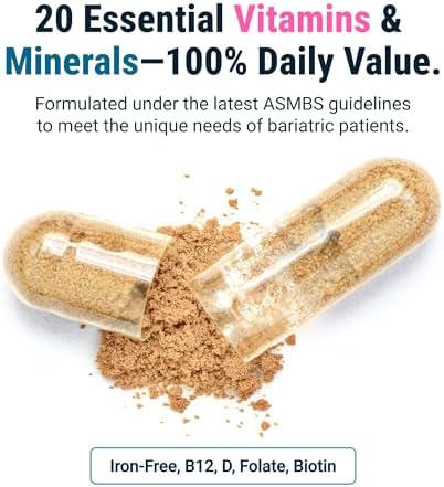 Multivitamínico BariatricPal ONE 1 por Día | Cápsula Multivitamínica Sin Hierro | Fácil de Tragar | Vitamina para Pacientes de Cirugía Bariátrica | - imagen 4