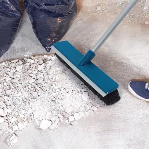 Escoba de 16 Pulgadas para Exterior con Raspador de Goma y Mango de 58, Escoba Comercial 2 en 1 con Cerdas Duras para Limpiar Patio, Garage y Concreto - imagen 2