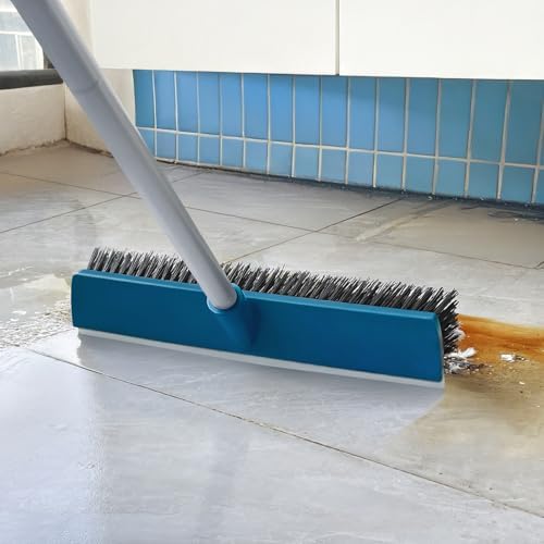 Escoba de 16 Pulgadas para Exterior con Raspador de Goma y Mango de 58, Escoba Comercial 2 en 1 con Cerdas Duras para Limpiar Patio, Garage y Concreto - imagen 3