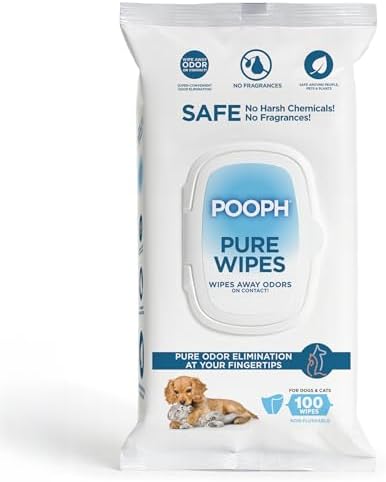 Toallitas POOPH® Pure™ – Paquete de 100 – Eliminación de olores rápida y suave – Sin fragancias ni químicos agresivos – Limpia patas, trasero, - imagen 8
